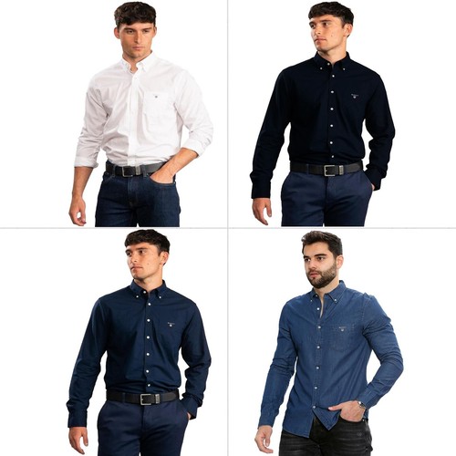 Gant herren langarmhemd - herren, 100%